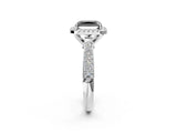 White gold Fancy Black Radiant Cut Halo Diamond Ring with Pavé Band_26