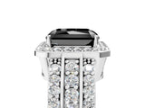 White gold Fancy Black Radiant Cut Halo Diamond Ring with Round  Split Shank and Prong Setting_53