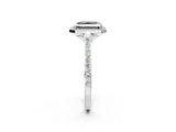 White gold Fancy Black Radiant Cut Halo Round Diamond Pavé Band with Four-Prong Setting_17