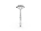 White gold Fancy Black Radiant Cut Halo Round Diamond Pavé Band with Four-Prong Setting_29