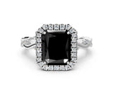 White gold Fancy Black Radiant Cut Halo Twist Band with Four-Prong Setting_72