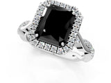 White gold Fancy Black Radiant Cut Halo Twist Band with Four-Prong Setting_73