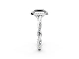 White gold Fancy Black Radiant Cut Halo Twist Band with Four-Prong Setting_74
