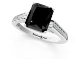 White gold Fancy Black Radiant Cut Solitaire Cathedral Diamond Engagement Ring with Channel-Set Band and Four-Prong Setting_16