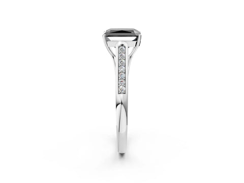 White gold Fancy Black Radiant Cut Solitaire Cathedral Diamond Engagement Ring with Channel-Set Band and Four-Prong Setting_17