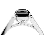 White gold Fancy Black Radiant Cut Solitaire Cathedral Diamond Engagement Ring with Channel-Set Band and Four-Prong Setting_19