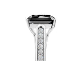 White gold Fancy Black Radiant Cut Solitaire Cathedral Diamond Engagement Ring with Channel-Set Band and Four-Prong Setting_20