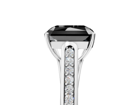 White gold Fancy Black Radiant Cut Solitaire Cathedral Diamond Engagement Ring with Channel-Set Band and Four-Prong Setting_20