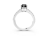 White gold Fancy Black Radiant Cut Solitaire Diamond Engagement Ring with Pavé Band and Six-Prong Setting_15