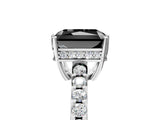 White gold Fancy Black Radiant Cut Solitaire Diamond Engagement Ring with Pavé Band and Six-Prong Setting_17