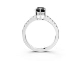 White gold Fancy Black Radiant Cut Solitaire Diamond Engagement Ring with Pavé Band and Six-Prong Setting_27