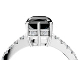 White gold Fancy Black Radiant Cut Solitaire Diamond Engagement Ring with Pavé Band and Six-Prong Setting_28