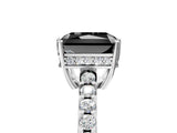 White gold Fancy Black Radiant Cut Solitaire Diamond Engagement Ring with Pavé Band and Six-Prong Setting_29