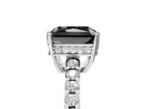 White gold Fancy Black Radiant Cut Solitaire Diamond Engagement Ring with Pavé Band and Six-Prong Setting_29