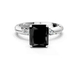 White gold Fancy Black Radiant Cut Solitaire Diamond Engagement Ring with Twisted Pave Band and Four-Prong Setting_19
