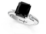 White gold Fancy Black Radiant Cut Solitaire Diamond Engagement Ring with Twisted Pave Band and Four-Prong Setting_20