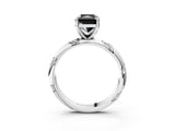 White gold Fancy Black Radiant Cut Solitaire Diamond Engagement Ring with Twisted Pave Band and Four-Prong Setting_22
