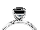 White gold Fancy Black Radiant Cut Solitaire Diamond Engagement Ring with Twisted Pave Band and Four-Prong Setting_23