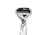 White gold Fancy Black Radiant Cut Solitaire Diamond Engagement Ring with Twisted Pave Band and Four-Prong Setting_24