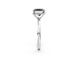 White gold Fancy Black Radiant Cut Solitaire Diamond Ring with Prong Setting and Plain Band_14