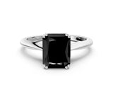 White gold Fancy Black Radiant Cut Solitaire Diamond Ring with Six-Prong Setting and Classic Band_33