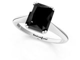 White gold Fancy Black Radiant Cut Solitaire Diamond Ring with Six-Prong Setting and Classic Band_39