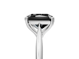 White gold Fancy Black Radiant Cut Solitaire Diamond Ring with Six-Prong Setting and Classic Band_62