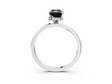 White gold Fancy Black Radiant Cut Solitaire Engagement Ring with Cathedral Band and Four-Prong Setting_3