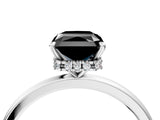 White gold Fancy Black Radiant Cut Solitaire Engagement Ring with Cathedral Band and Four-Prong Setting_4