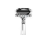 White gold Fancy Black Radiant Cut Solitaire Engagement Ring with Cathedral Band and Four-Prong Setting_5