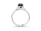 White gold Fancy Black Radiant Cut Solitaire Engagement Ring with Tapered Band and Four-Prong Setting_18