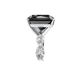 White gold Fancy Black Radiant Cut Solitaire Marquise Side Stone Prong Setting Ring_5