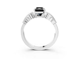 White gold Fancy Black Radiant Cut Solitaire Milgrain Leaf Band with Prong Setting_15