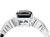 White gold Fancy Black Radiant Cut Solitaire Milgrain Leaf Band with Prong Setting_16