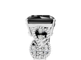 White gold Fancy Black Radiant Cut Solitaire Milgrain Leaf Band with Prong Setting_17
