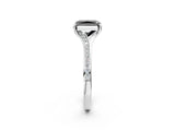 White gold Fancy Black Radiant Cut Solitaire Pavé Band with Four-Prong Setting_2
