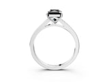 White gold Fancy Black Radiant Cut Solitaire Pavé Band with Four-Prong Setting_3