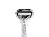 White gold Fancy Black Radiant Cut Solitaire Pavé Band with Four-Prong Setting_5