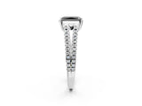 White gold Fancy Black Radiant Cut Solitaire Split Shank Pavé Diamond Engagement Ring_2