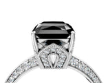 White gold Fancy Black Radiant Cut Solitaire Split Shank Pave Diamond Engagement Ring with Four-Prong Setting_40