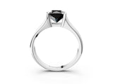 White gold Fancy Black Radiant Cut Solitaire Tension Set Diamond Ring with Split Shank Band_15