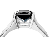 White gold Fancy Black Radiant Cut Solitaire Tension Set Diamond Ring with Split Shank Band_16