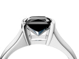 White gold Fancy Black Radiant Cut Solitaire Tension Set Diamond Ring with Split Shank Band_22