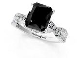 White gold Fancy Black Radiant Cut Solitaire Twist Pave Diamond Engagement Ring with Prong Setting_13