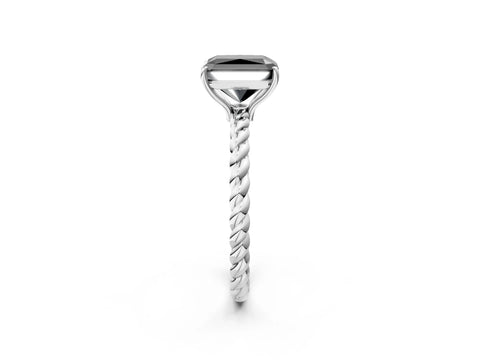 White gold Fancy Black Radiant Cut Solitaire Twisted Band 4-Prong Ring_26
