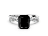 White gold Fancy Black Radiant Cut Solitaire Twisted Pave Band with Four-Prong Setting_15