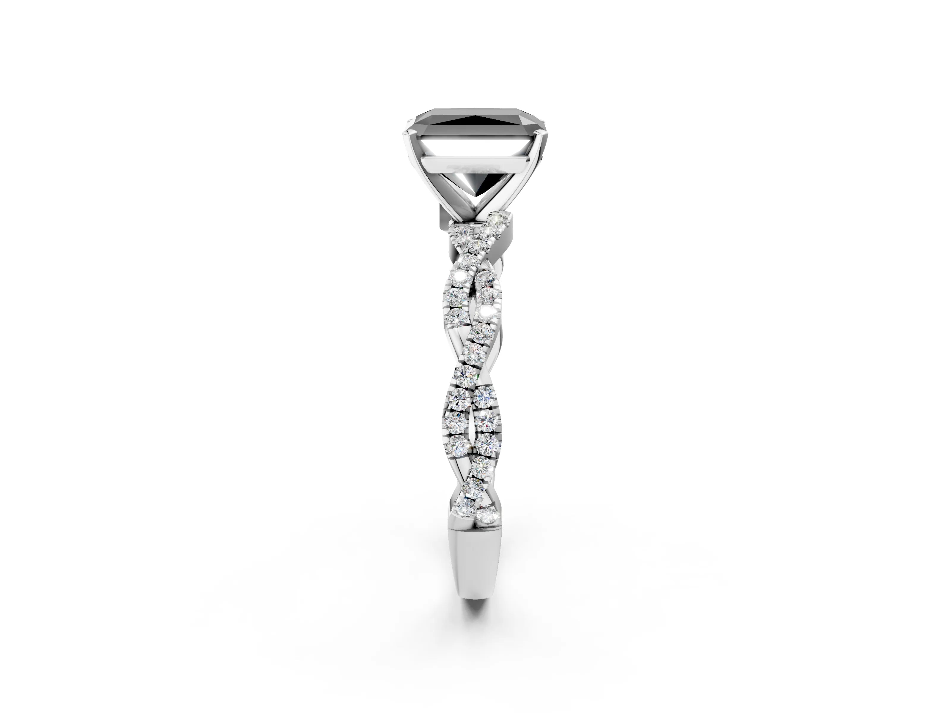 White gold Fancy Black Radiant Cut Solitaire Twisted Pave Band with Four-Prong Setting_17