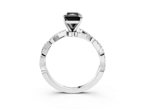 White gold Fancy Black Radiant Cut Solitaire Twisted Pave Band with Four-Prong Setting_18