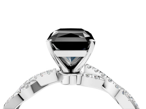 White gold Fancy Black Radiant Cut Solitaire Twisted Pave Band with Four-Prong Setting_19