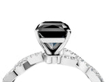 White gold Fancy Black Radiant Cut Solitaire Twisted Pave Band with Four-Prong Setting_19